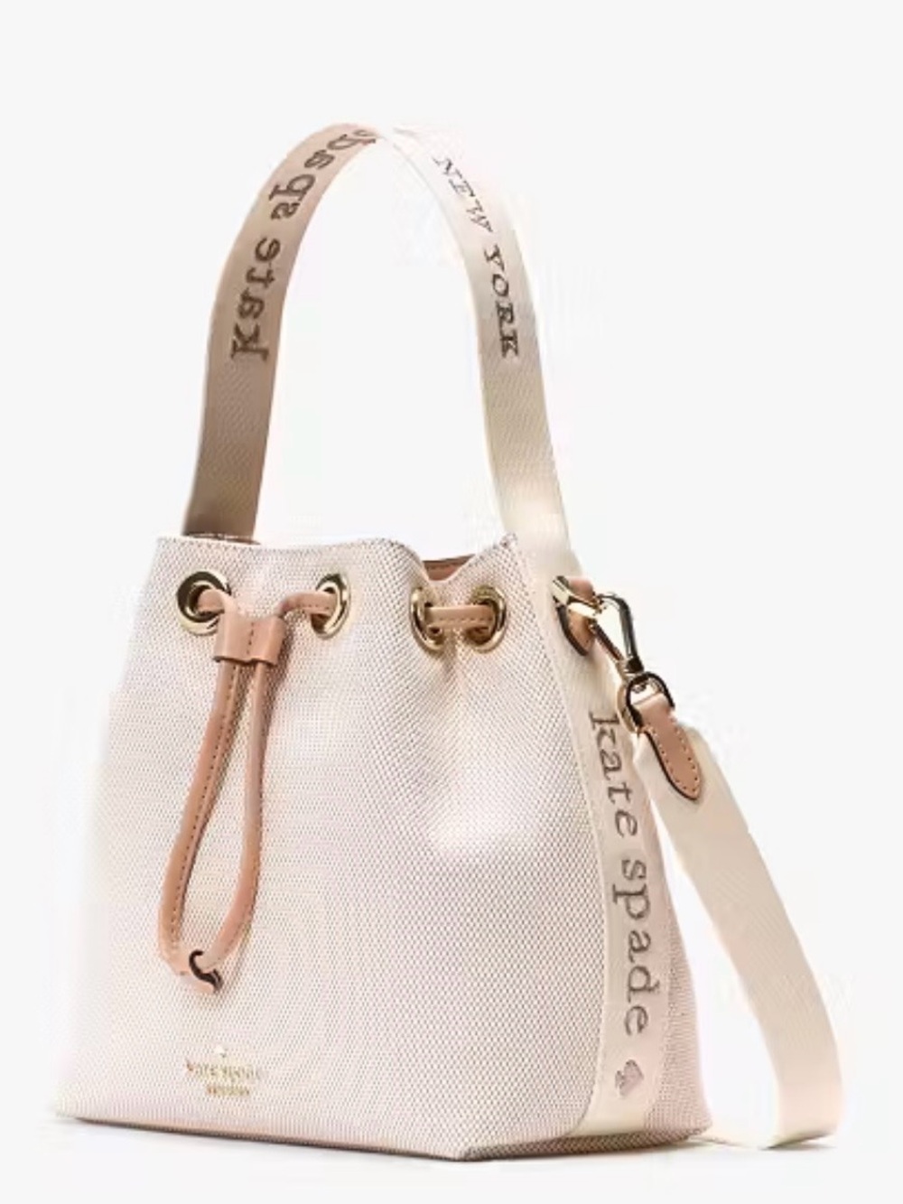 Kate Spade Kip Canvas Bucket Crossbody Bag, Light Fawn Multi - Picture 4 of 4